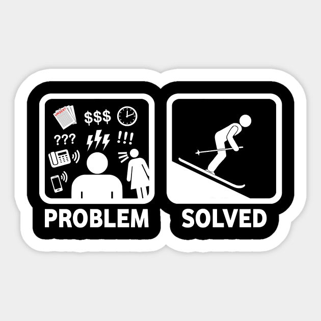 Skiing Funny Problems Solvedd Sticker by  Maximilian Mart